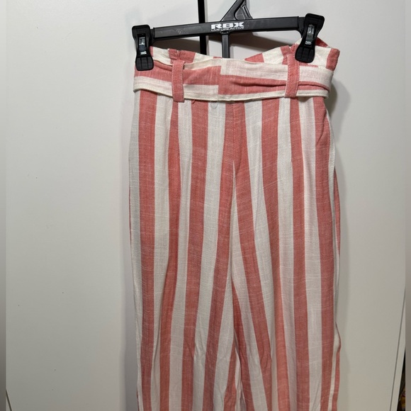Forever 21 Pink and White Striped Wide Leg Pants - Picture 2 of 5